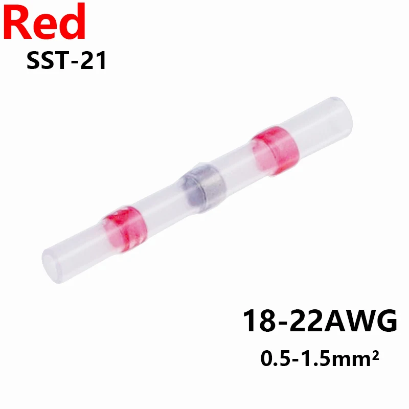 5/10/20/30/50pcs Solder Seal Wire Connectors 3:1 Heat Shrink Insulated Electrical Wire Terminals Butt Splice Waterproof image 3