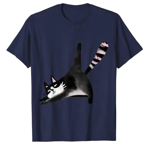 

Dabbing Cat T-Shirt Funny Cat-Motif Dab Leg Gift KittyTee T-Shirt Humor Kitten Graphic Outfits Lovely Gifts Short Sleeve Blouses