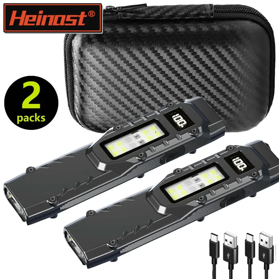 Multifunctional Portable New Tactical Flashlight With Side Light/Clip Rechargeable Waterproof Emergency Lantern For Outdoor
