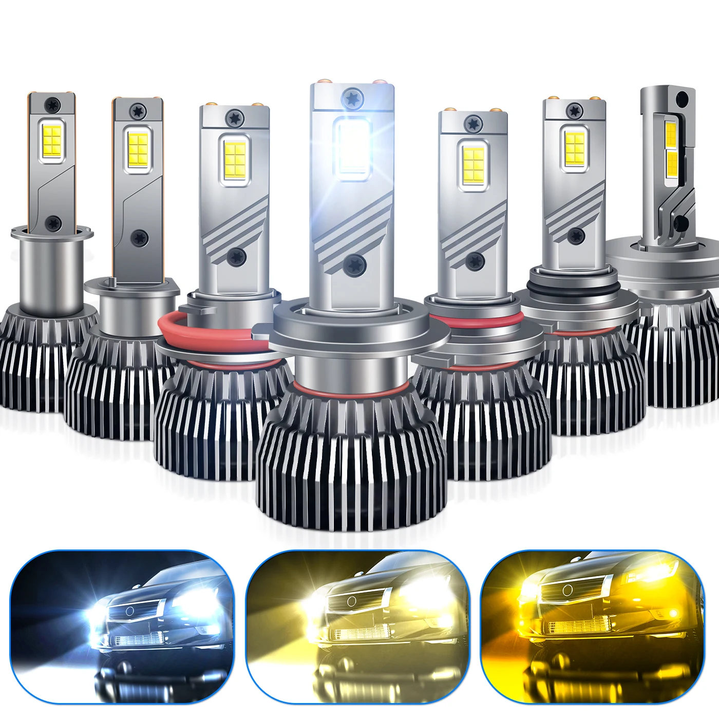 

ZTZPIE Pure White 6000K 3000K 4300K H7 H4 H11 9005HB3 9006 HB4 H1 H3 9012 CSP 3570 Canbus Led Headlight Bulb 2PCS Car Fog Light