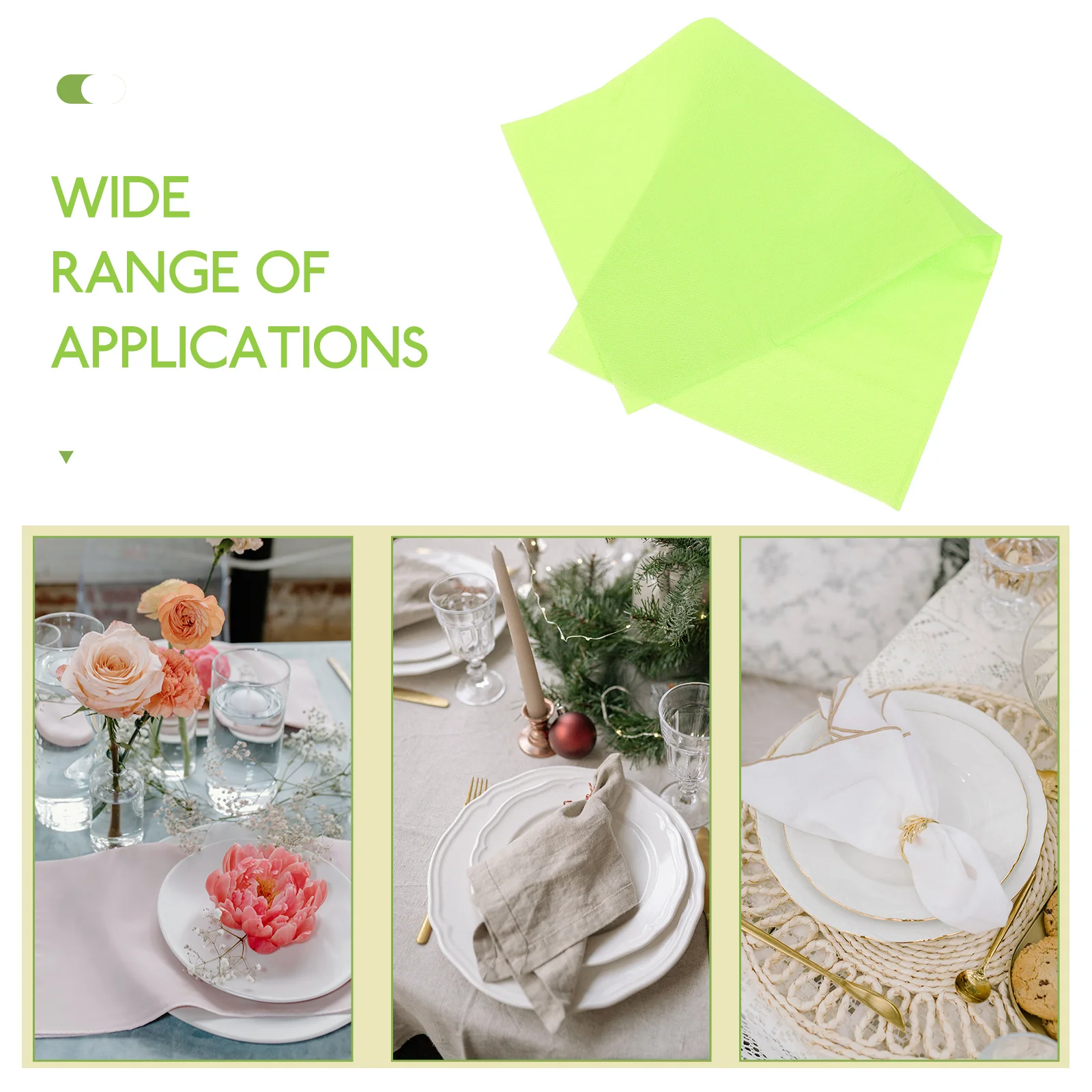 20 Stück doppellagige Servietten für Geburtstagsfeiern, grün, verdicktes Papier, Einweg-Taschentuch für Hochzeit, Empfang, Haushalt, einfach