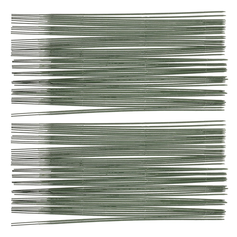 100 قطعة سلك الأزهار الخضراء للحرف اليدوية قضبان زهرة اصطناعية لتقوم بها بنفسك ينبع الزهور تشكيلة زهور لوازم صنع باقة #1