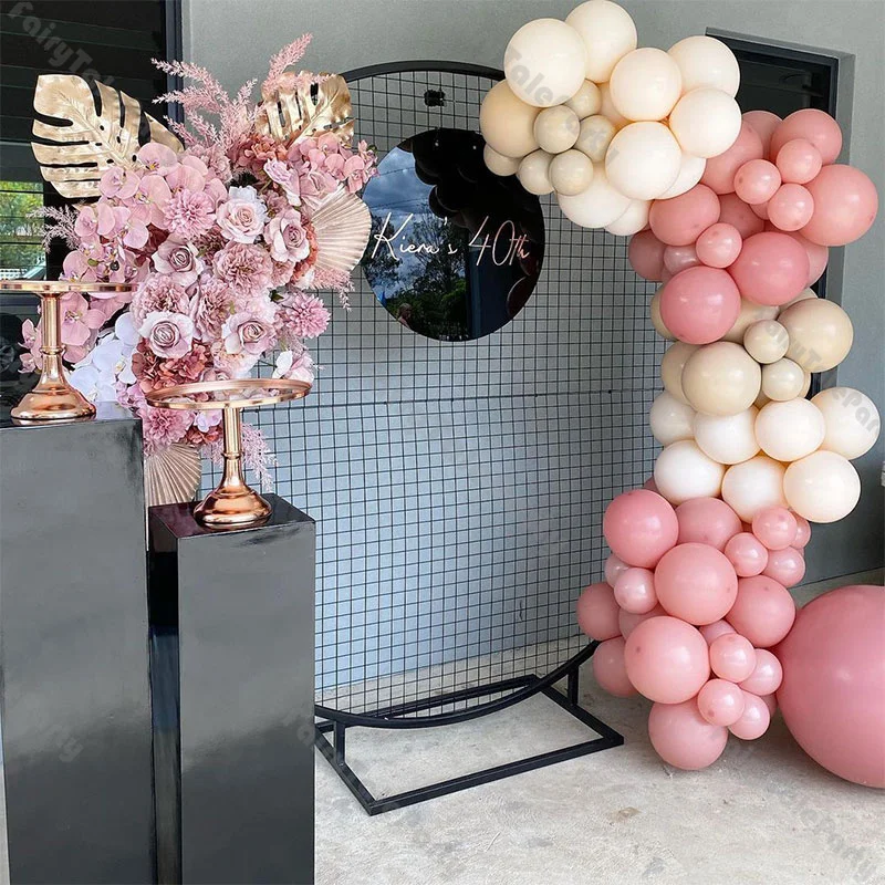 81pcs Pink Apricot Cream Balloons Garland Arch Kit Peach Birthday Party Decor Boho Baby Shower Baptism Wedding Bride Supplies