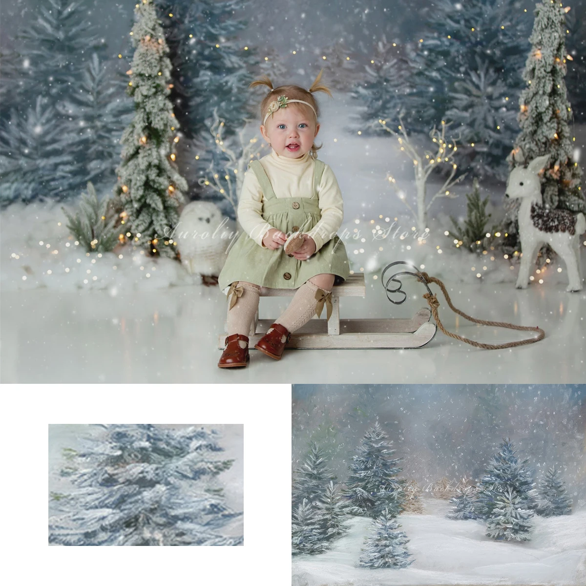 

Winter Snowfall Backgrounds Kids Adult Photography Props Child Baby Xmas Tree Snow Scenery Cedar Decors Photo Studio Backdrops