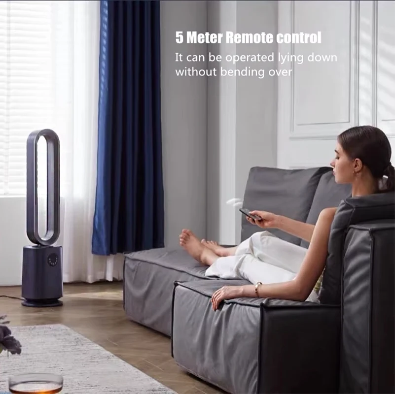 Popolare ventilatore verticale elettrico senza lama nel 2024 dotato di purificatore d'aria HEPA, ventola senza lama sia d'aria calda fredda