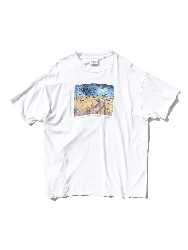 

American Artistic Oil Painting Print Oversize ort Sve T-irt Cotton Casual Loose Fit Summer Faionable Youth Top