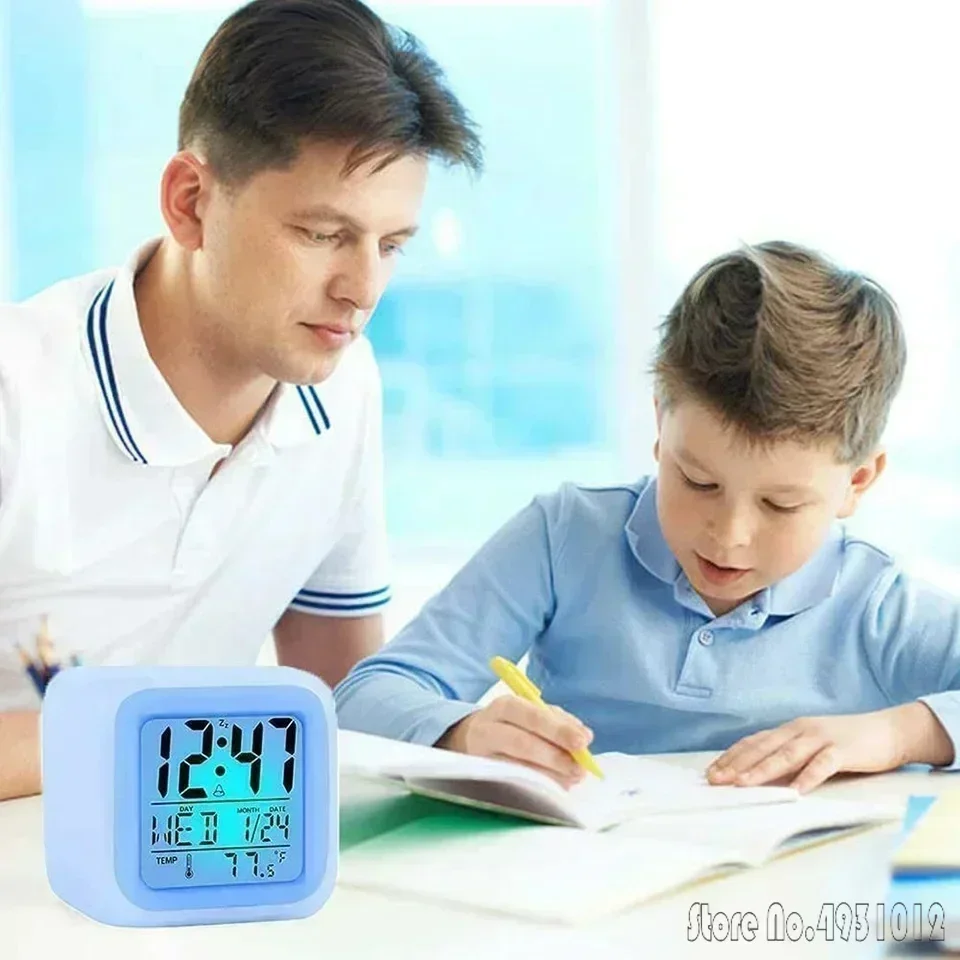 Custom Link Alarm Clock Creative LED Cube Football Club 8x8x8cm with Colorful Light To Display Time Week Month Temperature