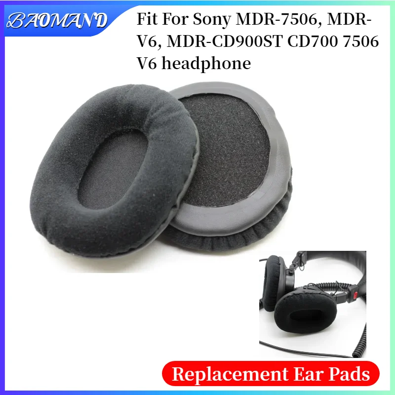 

Ear pads for Sony MDR-7506, MDR-V6, MDR-CD900ST CD700 7506 V6 Headsets Mesh cloth Memory Sponge Softer Protein Leather Earpads