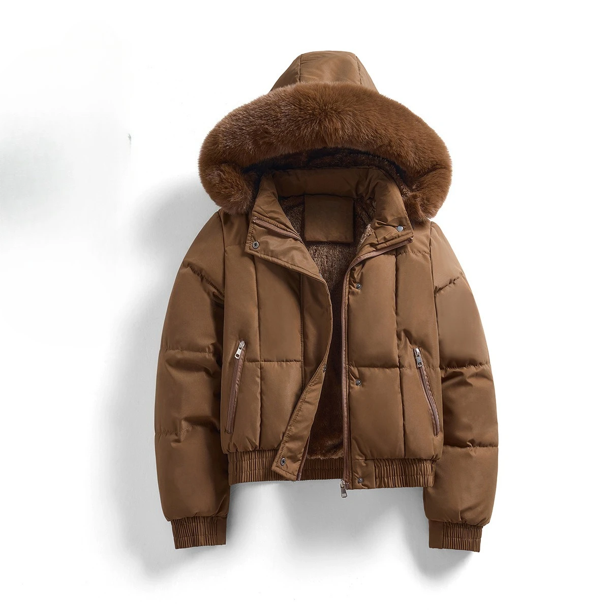 Parkas Women Short Pie Overcomes Winter Fleece Warm Cotton Padded Jacket Fur Collar Hooded Student Cotton Coat Female Outerwear