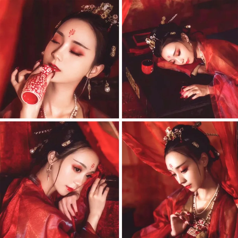 Huadian, сексуальная паста для татуировки бровей, эстетическое искусство, древний стиль, паста для лба для девочек, детская временная татуировка Hanfu, наклейка