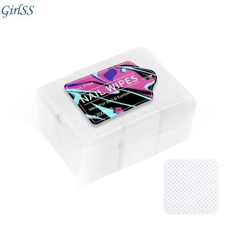 Nonlintingผ้าเช็ดทำความสะอาดเล็บ,1200PCS Nonwovenผ้าเล็บแผ่นทำความสะอาดLash