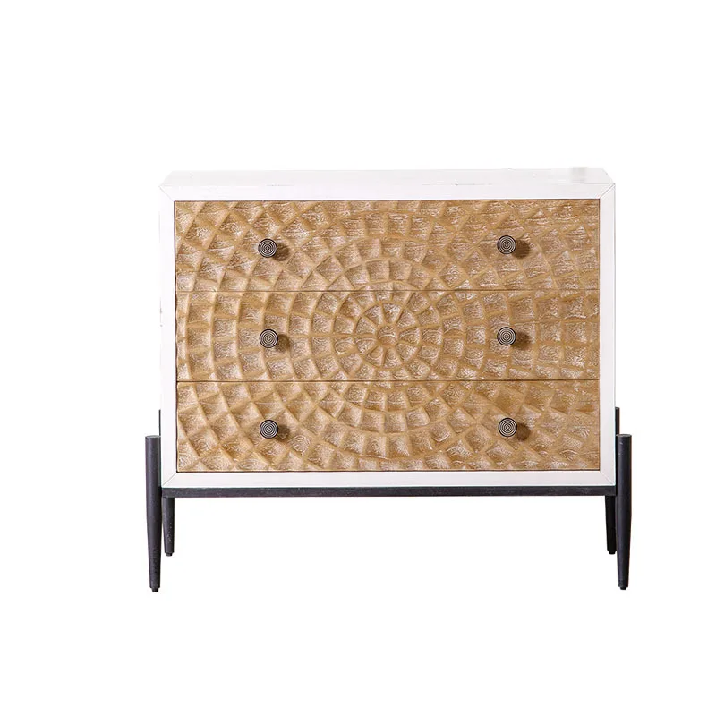 

American rural solid wood retro entrance cabinet, homestay storage, small apartment side cabinet, living room sofa side few