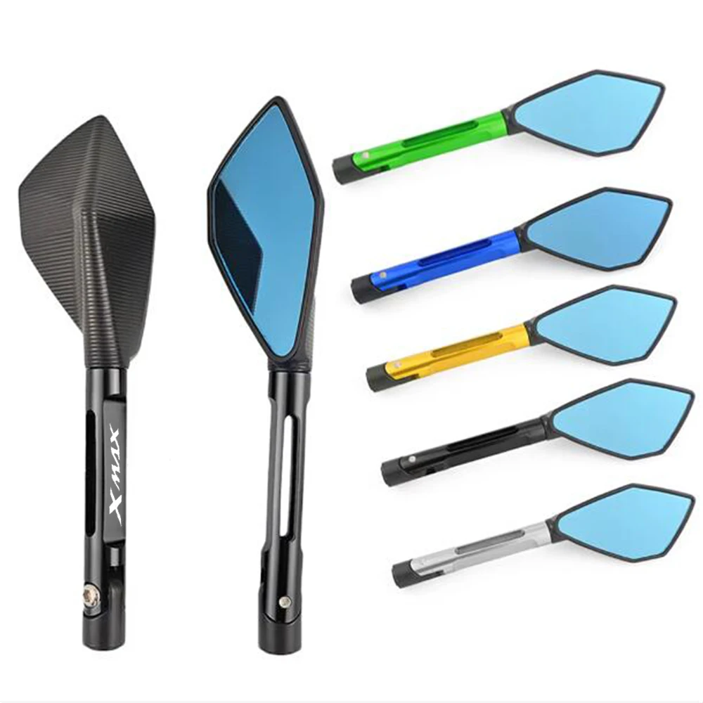 

X-MAX CNC ALUMINUM Custom Motorcycle Rearview Side Mirrors Anti Glare Bluish Hawk-Eye 8mm 10mm For Yamaha XMAX 125 250 300 400