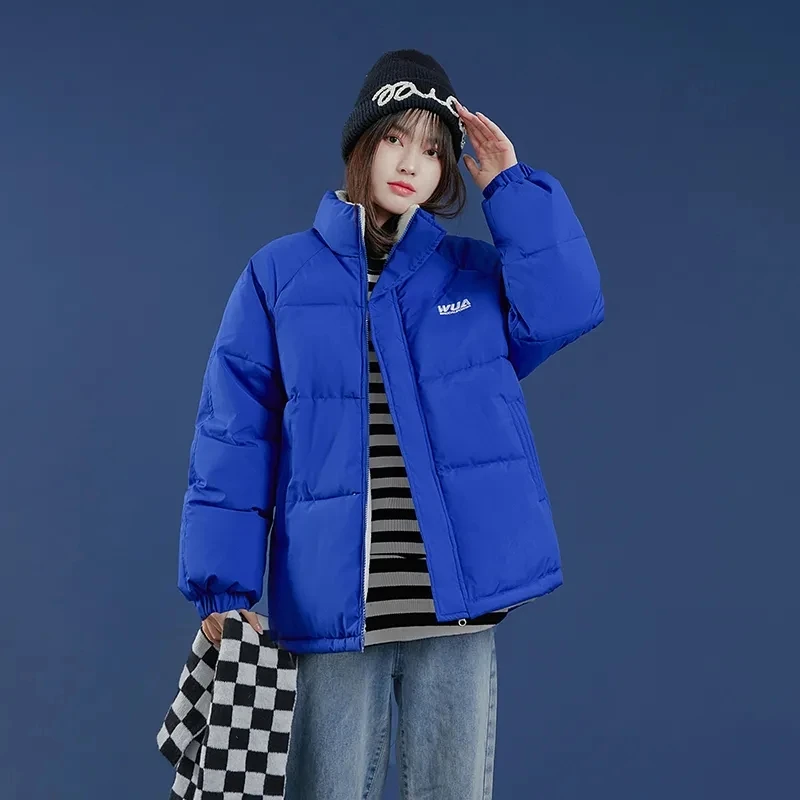 

Women's Double-sided Wearing Collar Jacket Bread Both Sides Loose Cotton Coat Female Students Winter Thick Warm Padded Jackets