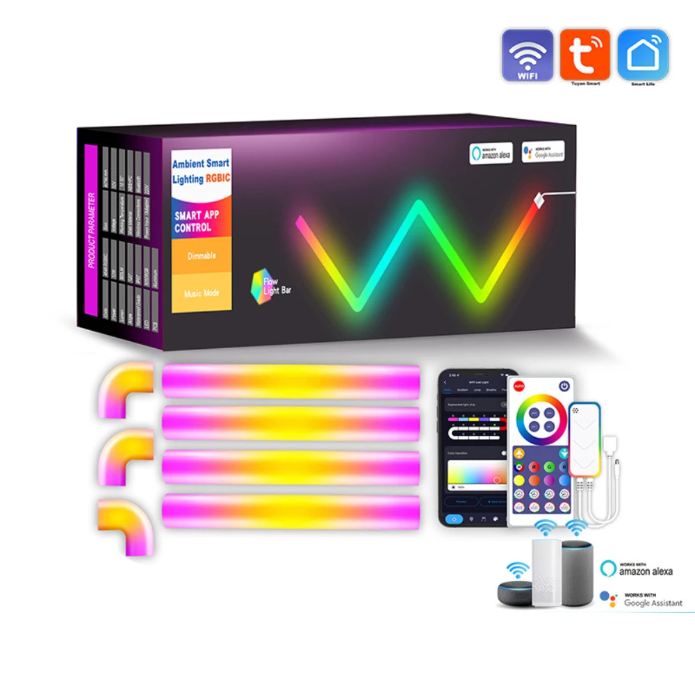 

Ambient TV LED Backlights ,Smart LED Bars with Remote Control, App Control , Music Sync Color Change, Timing ,LED Strip Lights