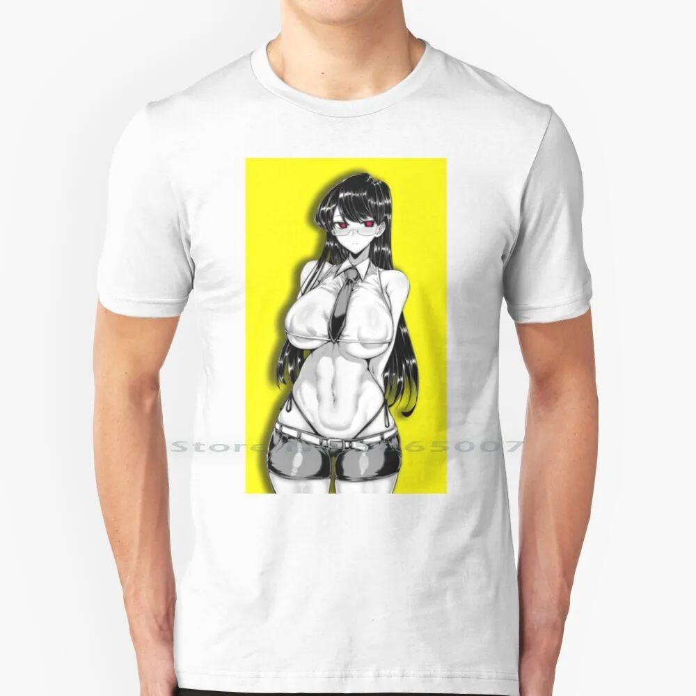 Komi San Lewd 100% Cotton T Shirt Lewd Komi San Hotgirl Animedesign Tee Short Sleeve Long Sleeve Gift