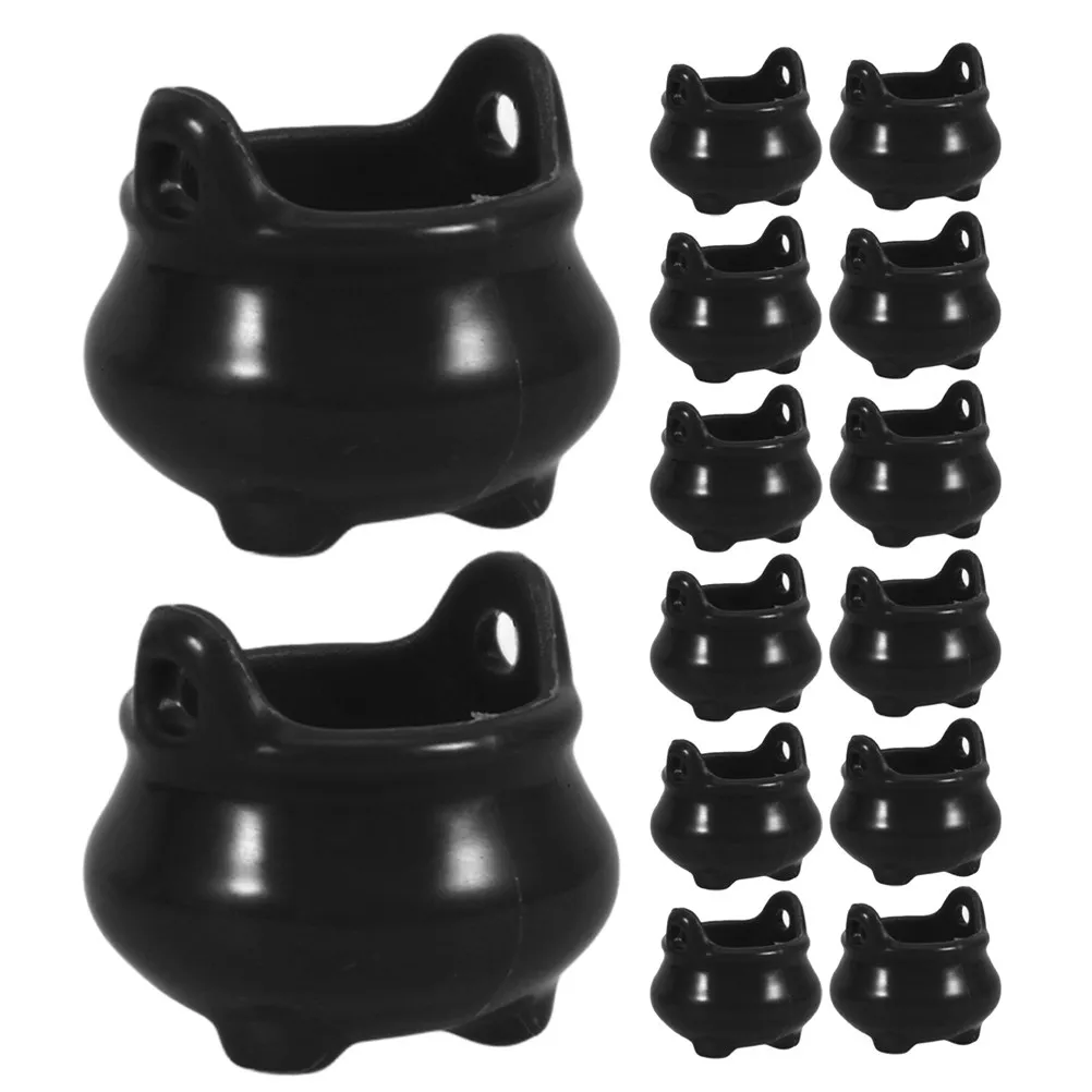 30Pcs Plastic Mini Cauldron Decor For Miniature Decor Fall Party Decorations Halloween Landscape Accessories