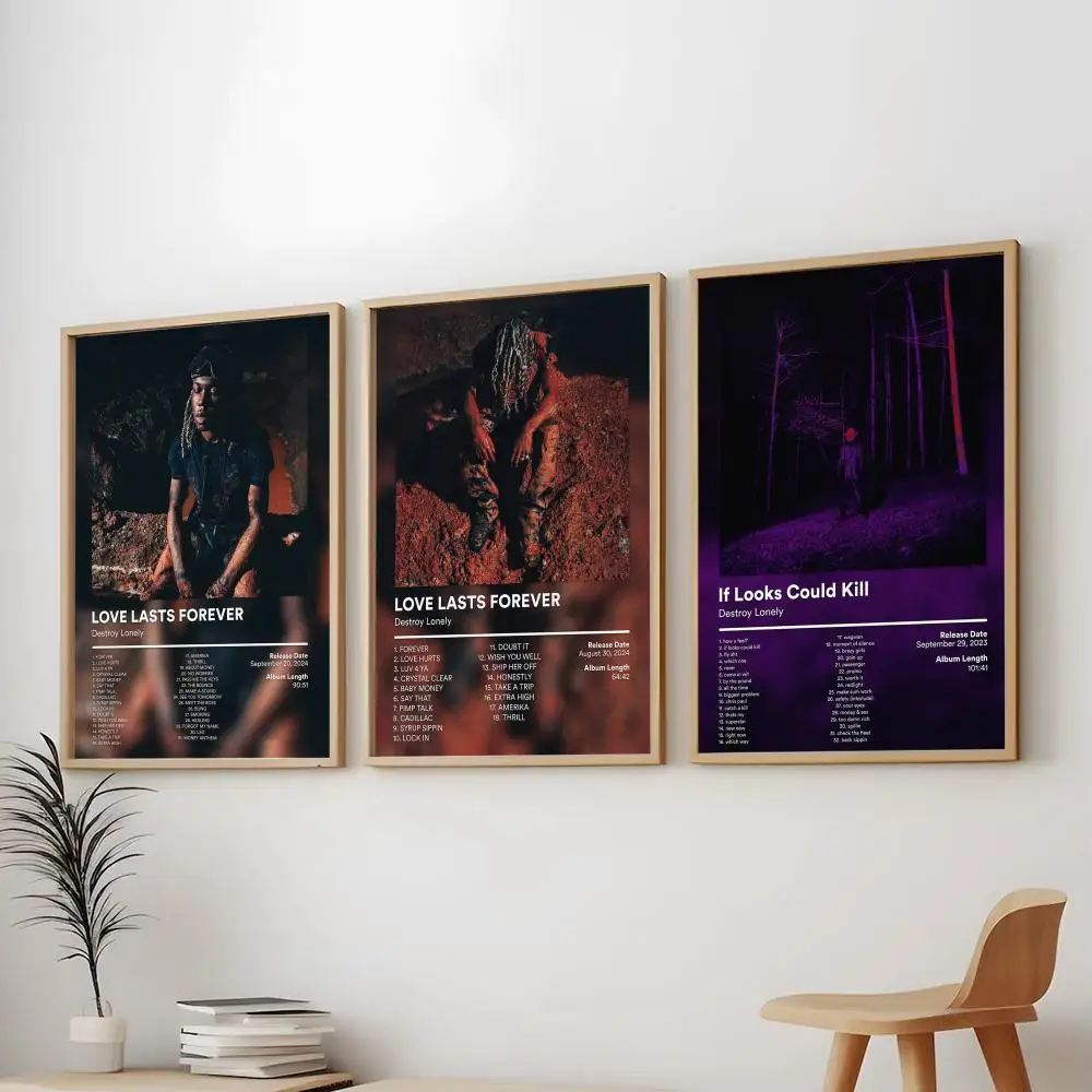 Opium dark D-Destroy Lonely Music Ablum Painting Calligraphy Modern Aesthetic Wall Art Print Trendy Bedroom Home Decor Gift