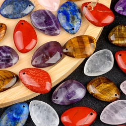 1pc Natural Stone Pendants Smooth Drop Lapis Lazuli Tiger Eye for Jewelry Making Women Necklace Earring Supply