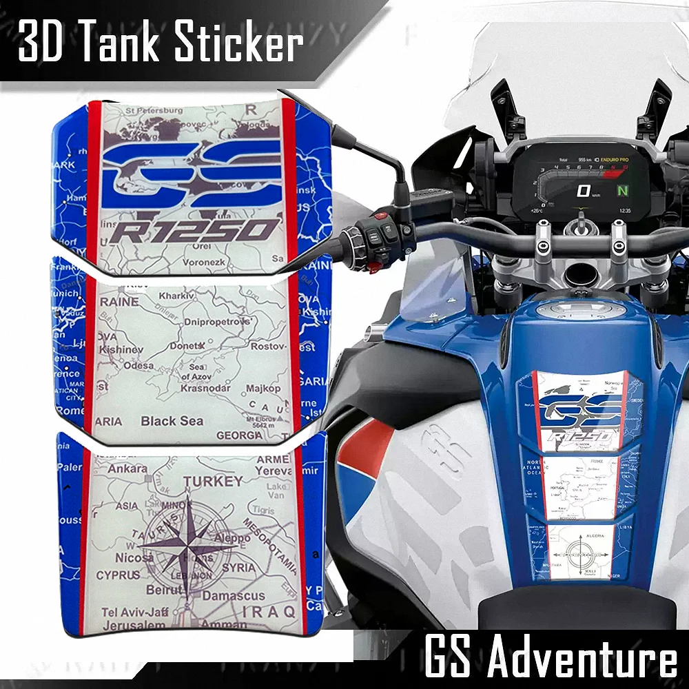 For BMW R1250GS Tank Pad Sticker Motorcycle Accesories Protector Adventure Trophy Decals Kits Side Case ADV GS R R1250 1250 2023