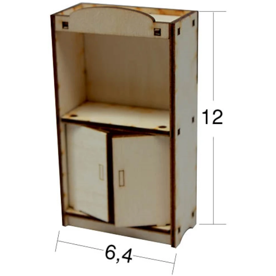 MN22 Miniature Cabinet, Dyeable Raw Wood Miniature