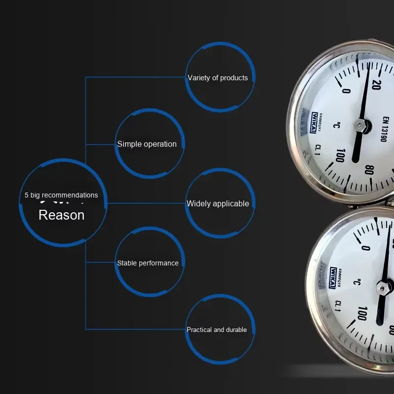 For Wika A52/R52 Bimetallic Thermometer Customized ODM OEM Support for Waterproof Industrial & Household Temperature