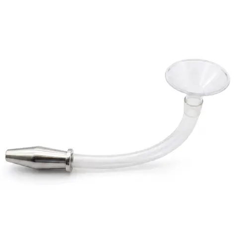 Anal Enema Cleaning And Rinsing Device, Stainless Steel Anal Plug Funnel Injector, SM Training Adult Pleasure Sex Toys