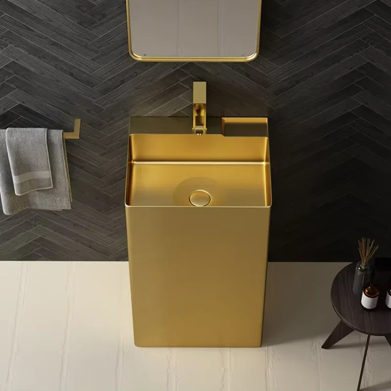 Stainless Steel Sanitary free standing sink complet set Bathroom Hand Wash Basin