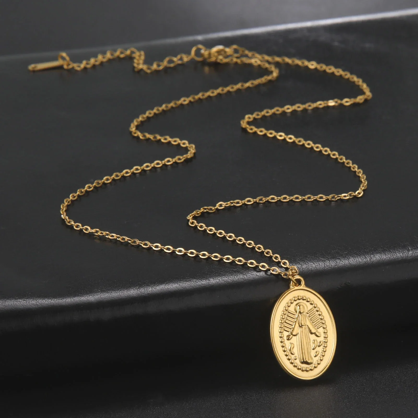 Skyrim مريم العذراء الدينية قلادة قلادة للنساء الفولاذ المقاوم للصدأ أم يسوع القلائد الكاثوليكية المباركة مجوهرات هدية #2