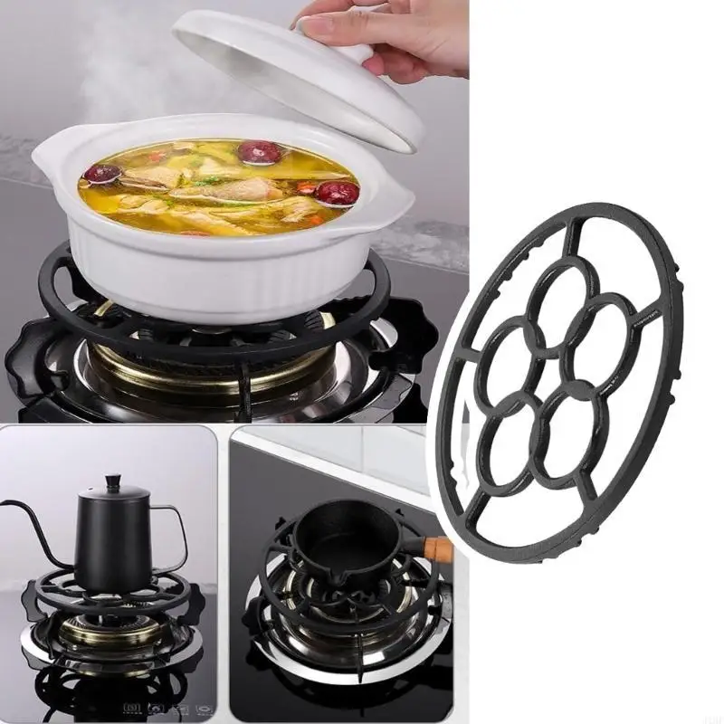 J1HF Iron Pans Support 18.2cm Gas Wok Holder Cooking Accessory Wok Support Rings Iron Texture for Kitchen Stovetops
