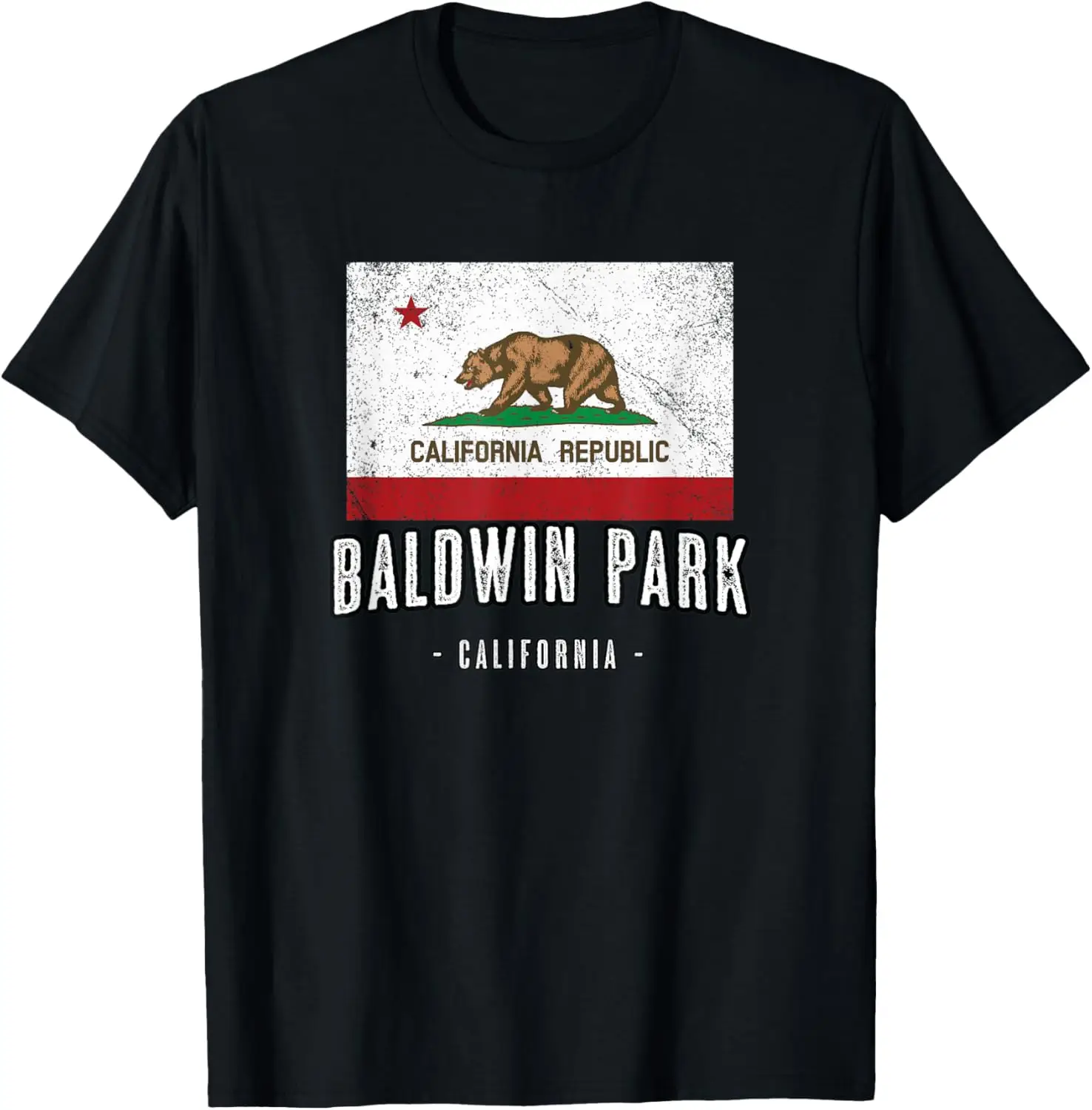 ボールドウィン パーク - カリフォルニア |   カリシティお土産 - CA フラッグ トップ T シャツ