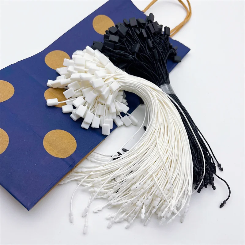 

3000pcs High Tenacity Square Wax Cord Safety Pin Garment Tag Card Rope String Snap Lock Pins Loop Tie Fasteners Label Accessory