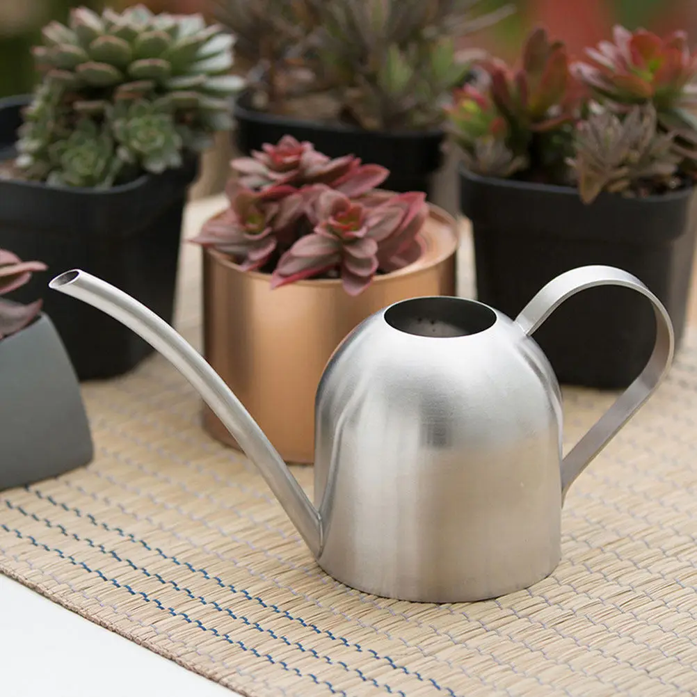 1Pcs Household Gardening Sprayer Silver Long Nose Watering Can for Plant Flower Care Outdoor Use Watering Can Spraying Bottle