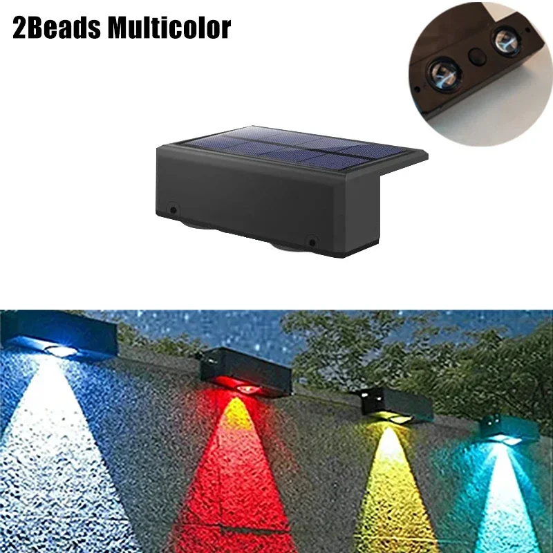 VENUSWING 1/2/6 Stück Solar-Wandleuchte für den Außenbereich, wasserdichte Zaunlampe, ultrastarke Strahlerbeleuchtung für Gartenzaun oder Außenwand 8