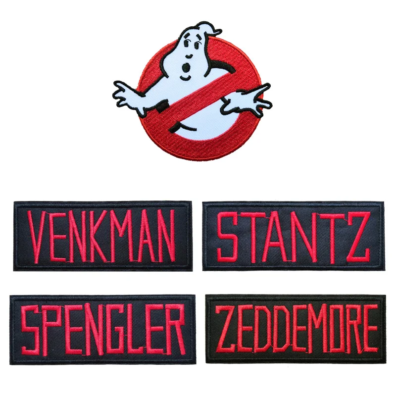 10 PCS Classic Cartoon Name Tag Iron On Patches Horror Movie Ghost Embroidery Halloween Horror Badge