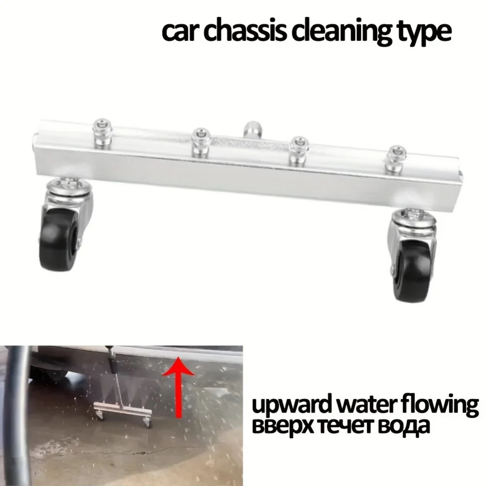 

Щетка для мойки автомобилей из нержавеющей стали длиной 32 см, 4000 фунтов на кв. дюйм, с колесами, 4 отверстия для распыления, для мойки днища автомобиля и канализации