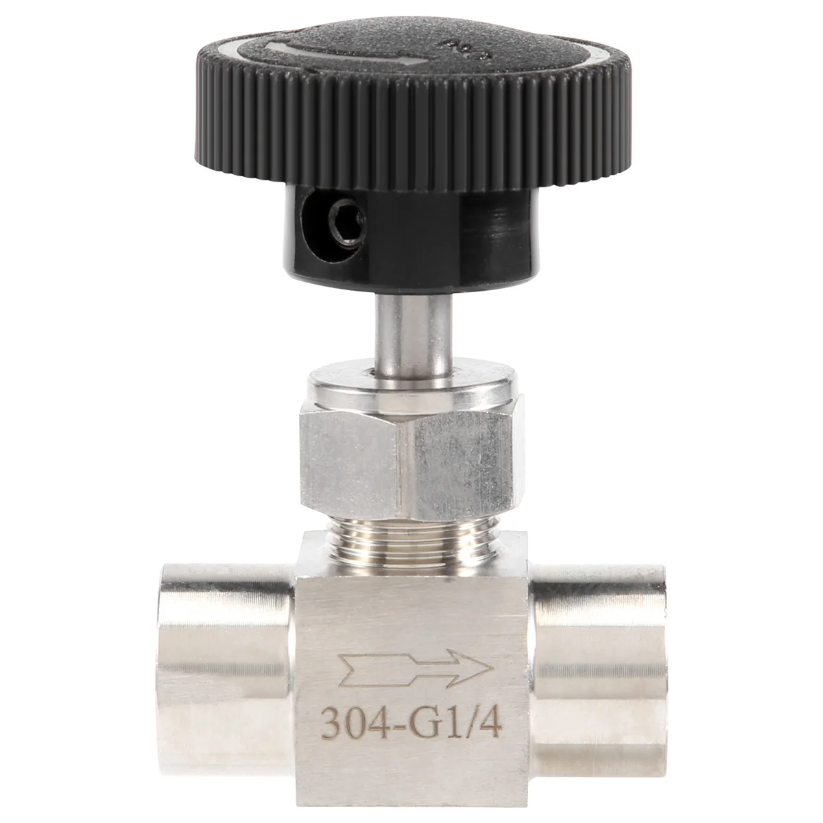 1/4 inch BSP Equal Female Thread SS 304 Stainless Steel Flow Control Shut Off Needle Valve