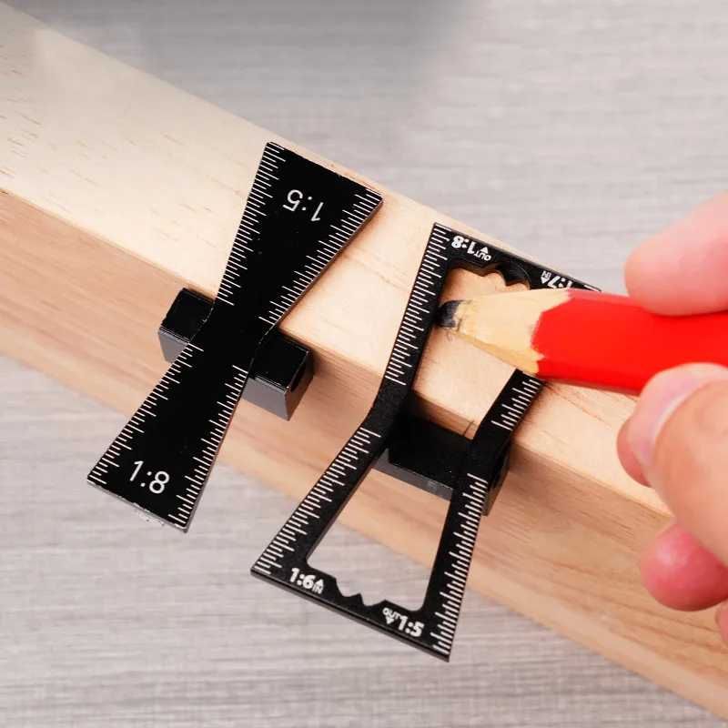 2Pcs Dovetail Marker Guide, Dovetail Marking Jig Precise Wood Dovetail Tools, Dovetail Guide with 1:5, 1:6, 1:7 and 1:8 Slopes