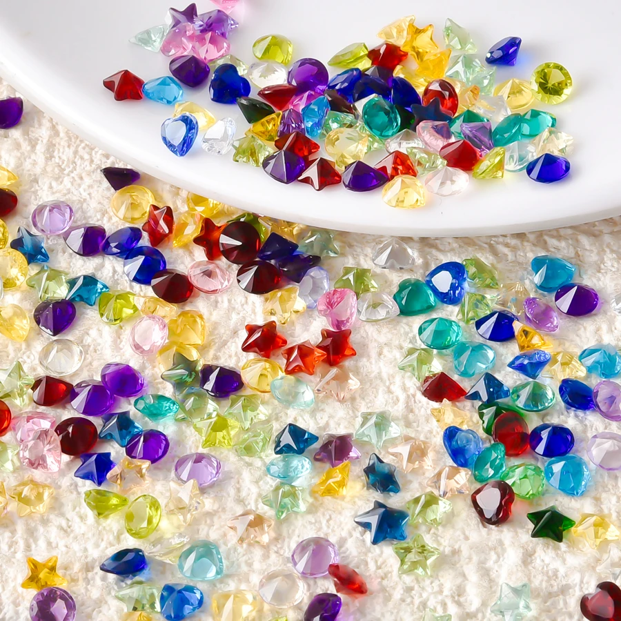 50/100Pcs Random Round Mini Birthstone Floating Charms