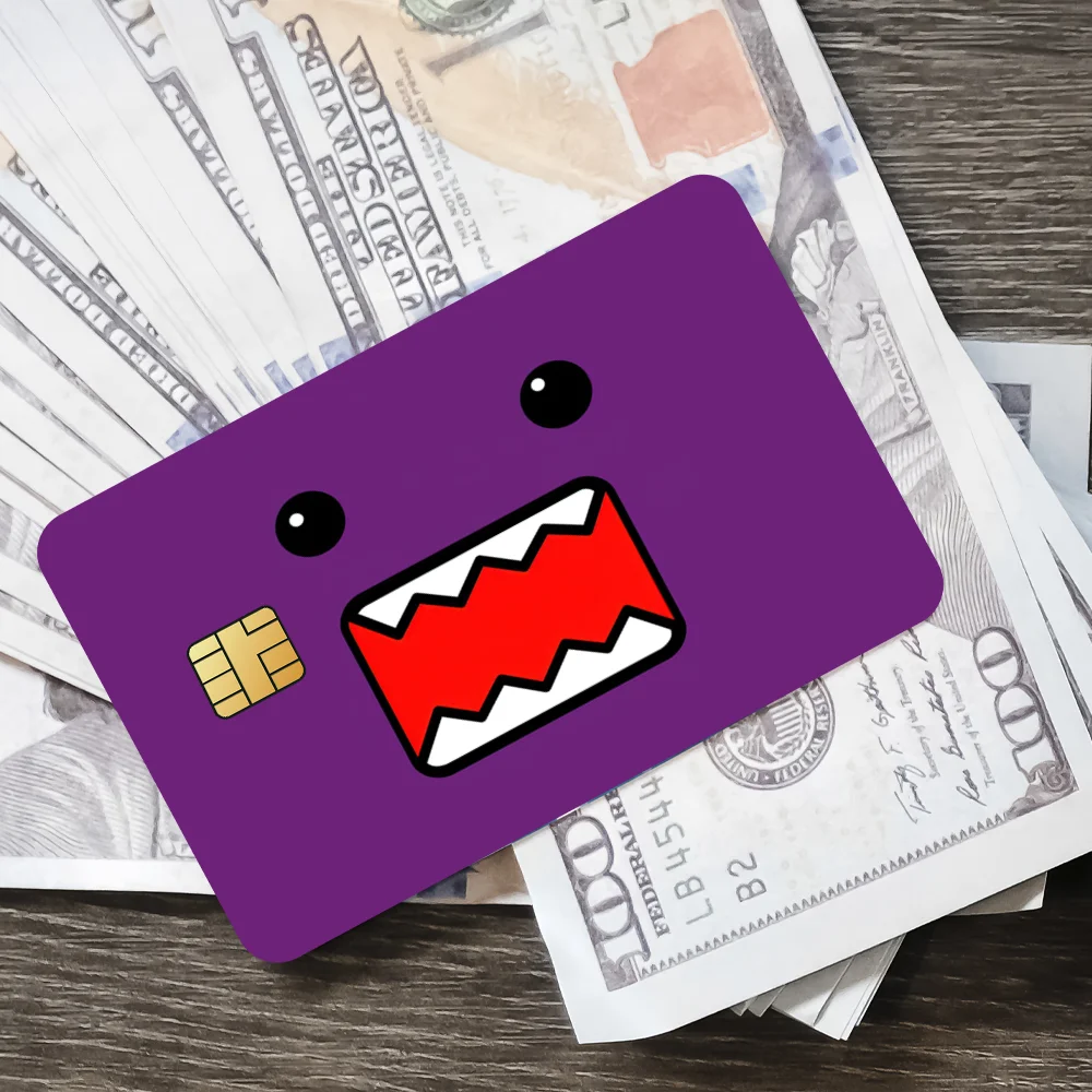 Cartoon D-Domo K-Kun Film Haut Abdeckung Kreditkarte Aufkleber 4PCS Debit Front Dekoration Bank Bus Pass wasserdicht – Detail 5