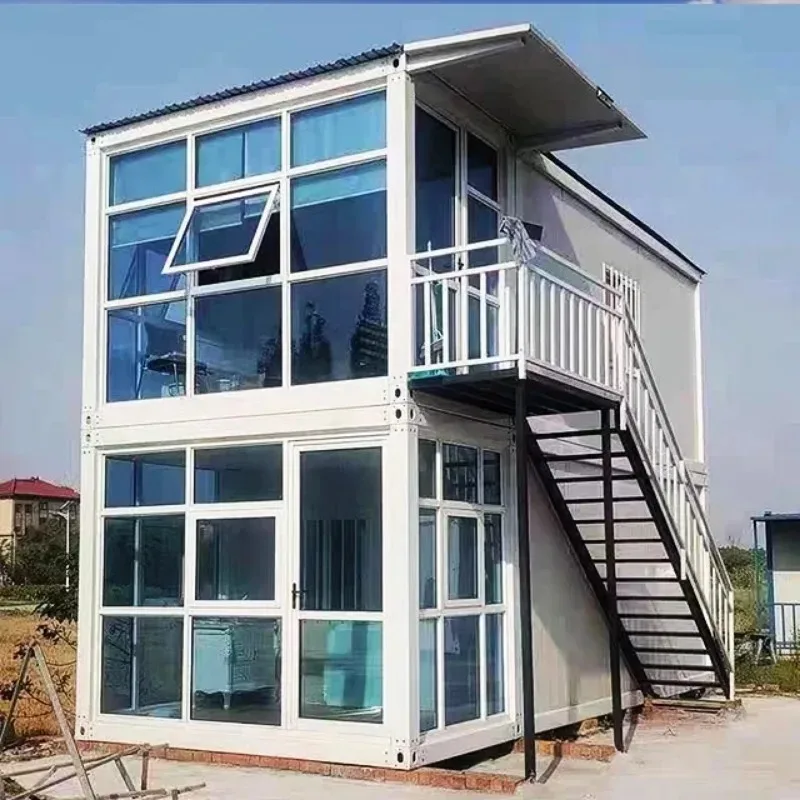 Movable Container House Double Storey Villa with Terrace 3 Unit Modular House Office Homestay Hotel Holiday House Activity Room