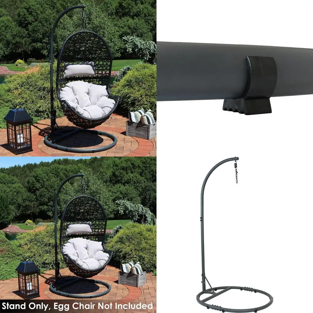 

Очень широкая круглая стальная подставка для кресла-яйца - 76 см высотой, с черным порошковым покрытием