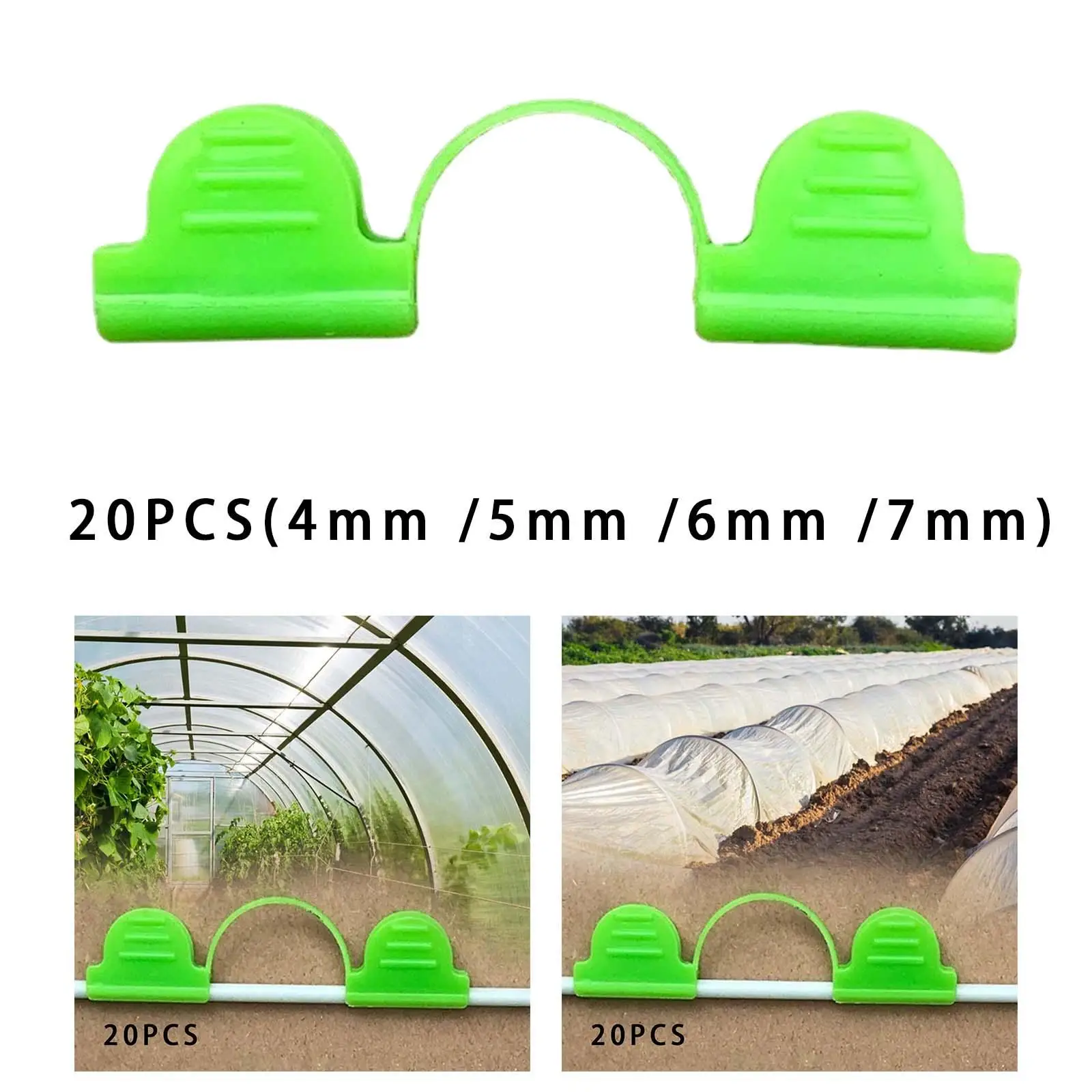 Abrazaderas de película para invernadero de 20 piezas, abrazaderas de tubo con Clip para película de invernadero de jardín para agricultura