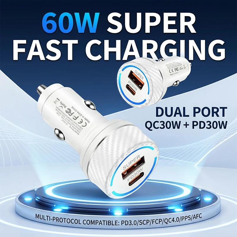 Karikues i Shpejtë për Makinë 60W me USB-C dhe USB-A product image