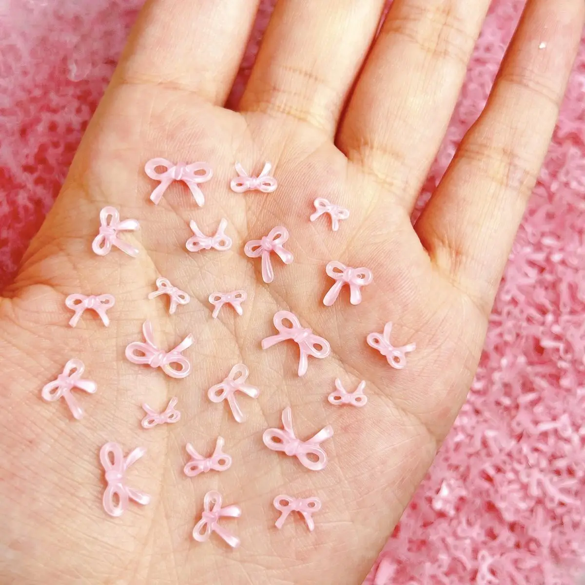 60PCS Translucent Sweet Bowknots Resin Nail Art Decorations Hollowed Glossy Jelly Bows Nail Charms Accessories DIY Nails Designs - Image 5