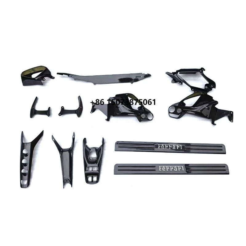 For Right Hand Drive  488 OEM Style Dry Carbon Fiber Interior Air Conditioner Outlet Trim Center Console Base Door Sills