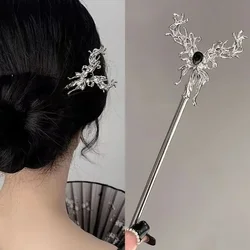 女性用リキッドメタルバタフライヘアクリップ、絶妙なプレート、シンプルなバックヘッド、中国のファッションアクセサリー、新しい、2024