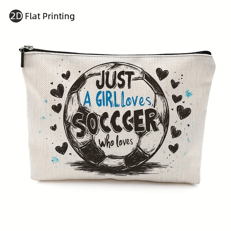 

A Football Themed Cosmetic Bag- Multifunctional Zipper Pouch, Jewelry Storage Bag, Perfect Travel Zipper Small Storage Bag.