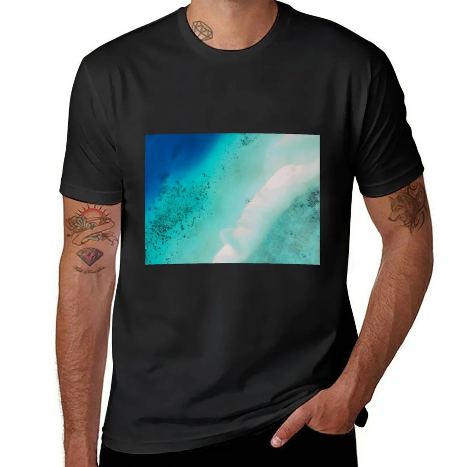 

Blue and turquoise ocean T-Shirt oversizeds graphics new edition mens graphic t-shirts
