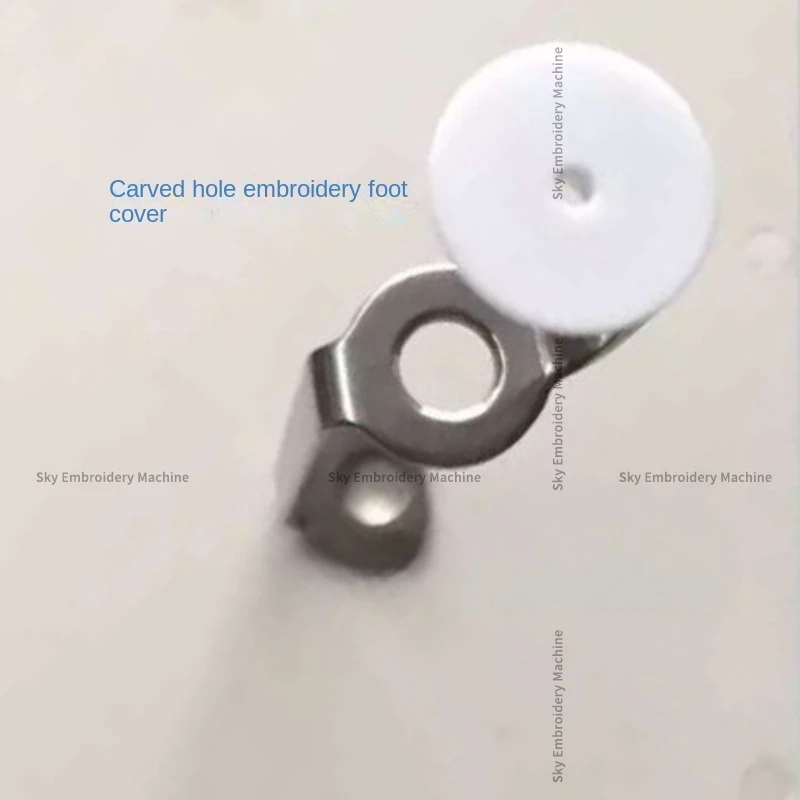 100 Uds botines de presión 3,2mm 4mm agujeros funda de presión de pie de plástico blanco para máquina de bordado por ordenador con agujero tallado